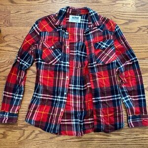 Urban Pipeline Red and Blue Plaid Mens Shirt